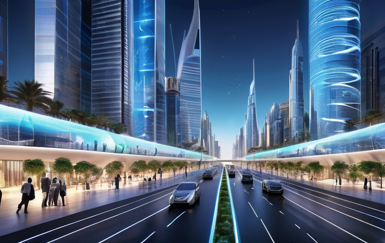 사우디아라비아의 주요 전시회와 박람회 - **Sustainable Green Cityscape in Saudi Arabia:**
    A stunning, panoramic view of a futuristic, env...