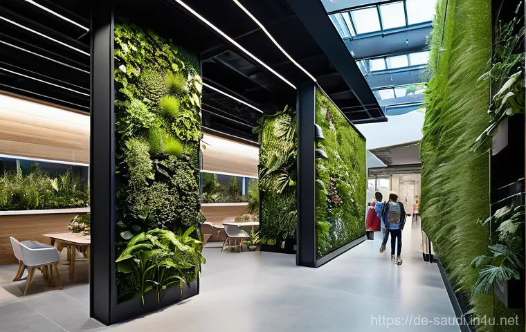 사우디아라비아의 신도시 개발 프로젝트 - **Prompt for "The Line" Interior:**
    "A vibrant, futuristic indoor urban environment within 'The ...