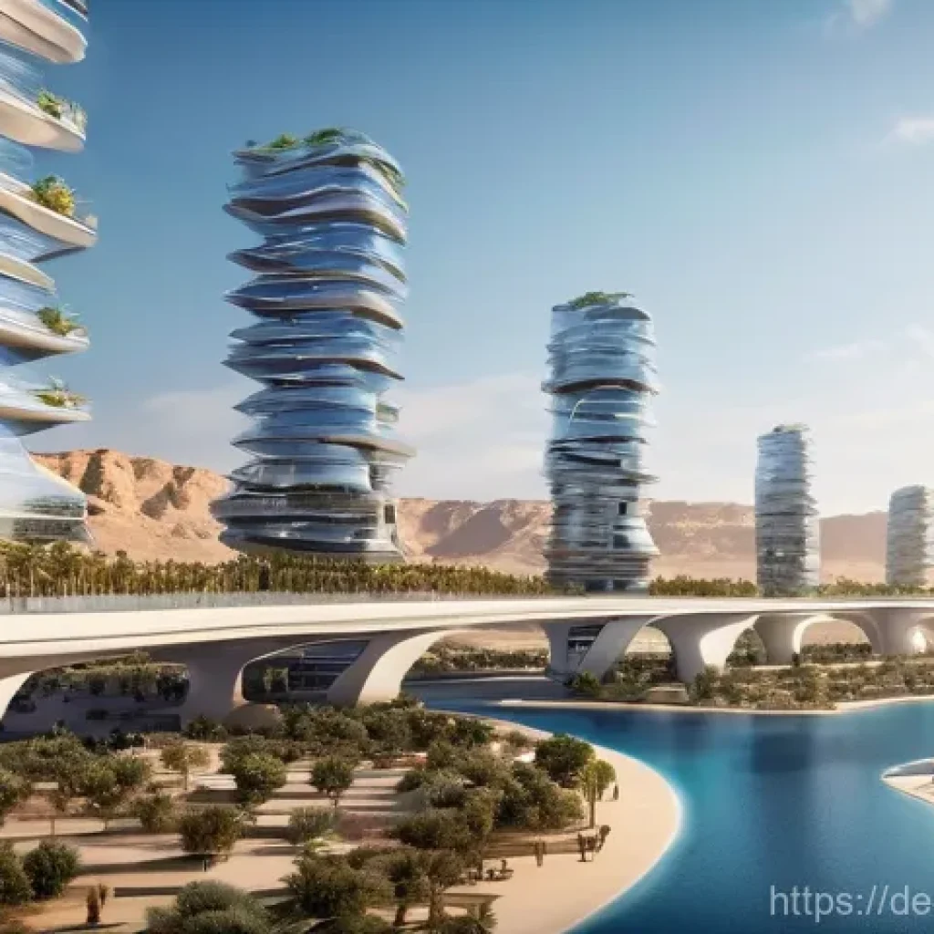 빈살만 왕세자의 비전 2030 계획 - **NEOM - The Line: Vertical Urban Future**
    A breathtaking wide shot of "The Line" in NEOM, Saudi...