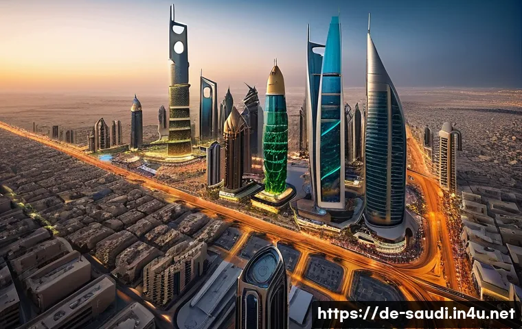 사우디아라비아에서 영어 통용 정도 - A Glimpse into Vision 2030: The Dynamic Metropolis**
"A wide-angle, high-resolution photograph capt...
