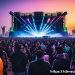 Home 20 사우디아라비아의 음악 페스티벌과 엔터테인먼트 - A vibrant outdoor scene at the MDL Beast Festival in Riyadh during December, showcasing a massive op...