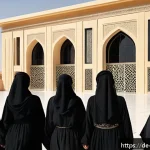 Home 23 사우디아라비아에서 방문객을 위한 여행 안전 수칙 - A respectful street scene in Saudi Arabia showing a group of women wearing traditional black abayas ...