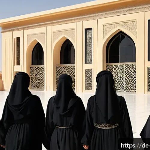 Home 17 사우디아라비아에서 방문객을 위한 여행 안전 수칙 - A respectful street scene in Saudi Arabia showing a group of women wearing traditional black abayas ...