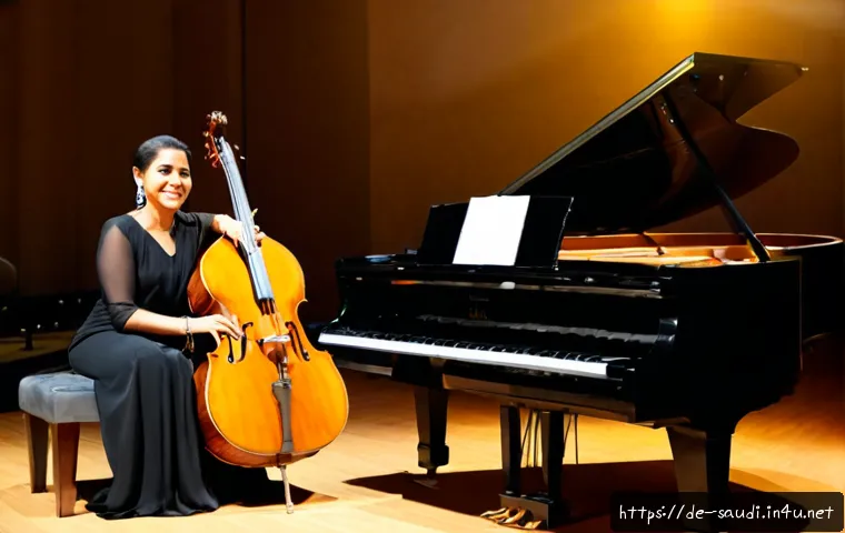Home 15 사우디아라비아의 재즈 문화와 음악 공연 - Photorealistic evening jazz performance in a contemporary Riyadh cultural venue, Saudi Arabian femal...